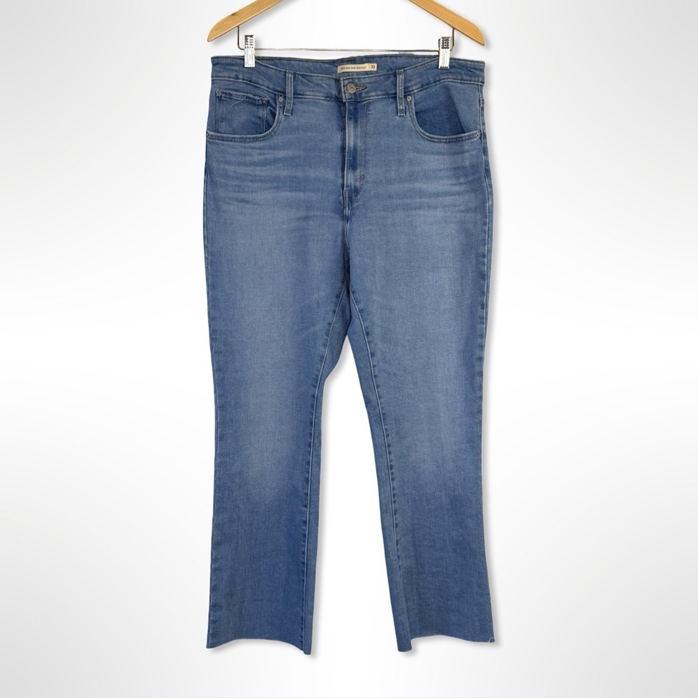 Levi’s 725 High Rise Bootcut Jeans 33 – Cropped Raw Hem Light Wash - Picture 5 of 10
